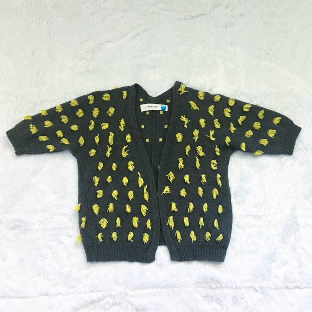 Anthropologie Sparrow Yellow and Gray Sweater